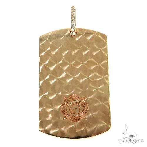 14K Gold Diamond Dog Tag Pendant, photo 4 of 6