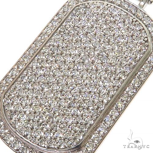 14K Gold Diamond Dog Tag Pendant, photo 3 of 6
