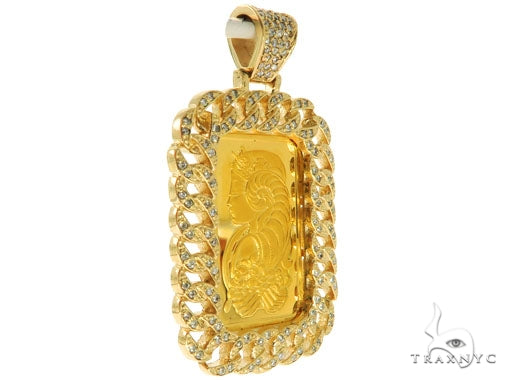 Miami Cuban Diamond Dog Tag With 10g Suisse Fine Gold 999.9, photo 2 of 7