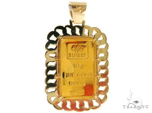 Miami Cuban Diamond Dog Tag With 10g Suisse Fine Gold 999.9, photo 4 of 7
