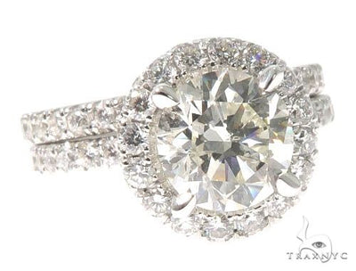 Diamond Engagement Halo Rings Set 64004 - Image 1