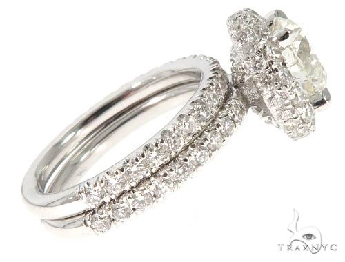 Diamond Engagement Halo Rings Set 64004 - Image 4