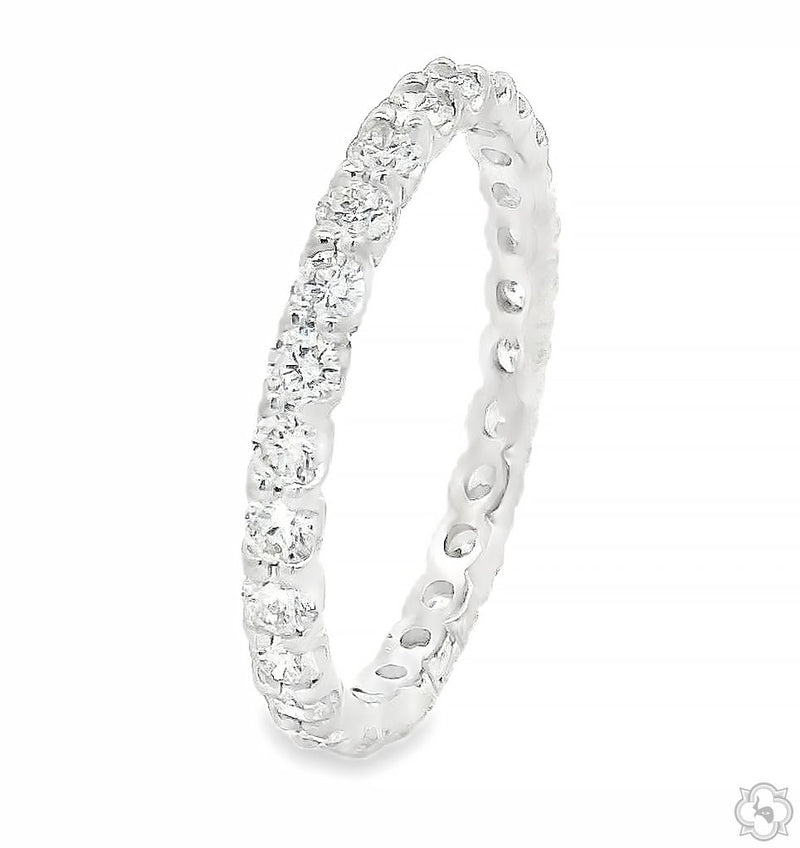 14K Gold Diamond Eternity Band, photo 3 of 5