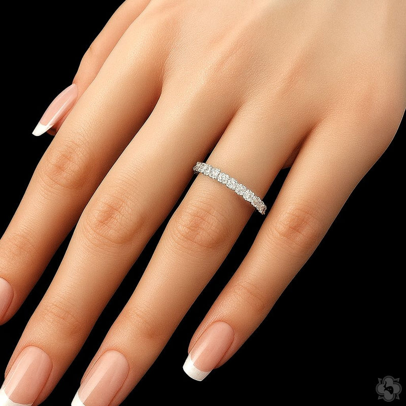 14K Gold Diamond Eternity Band, photo 5 of 5