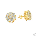 Diamond Flower Earrings Large 70409 - Image 2