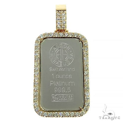 Diamond Frame 1 Ounce Platinum 999,5 Switzerland Bar 66412 - Image 1