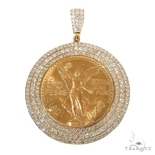 Diamond Frame 50 Pesos Coin Pendant 67891 - Image 1
