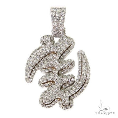 Diamond GYE Nyame Symbol Pendant 67493 - Image 1