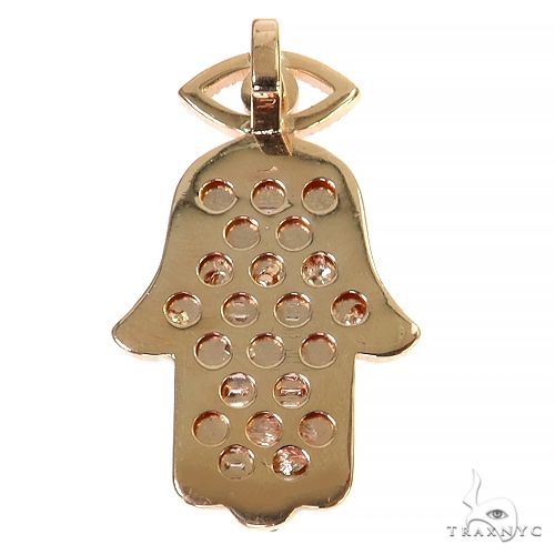 14K Gold Diamond Hamsa Pendant, photo 4 of 6