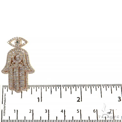 14K Gold Diamond Hamsa Pendant, photo 5 of 6