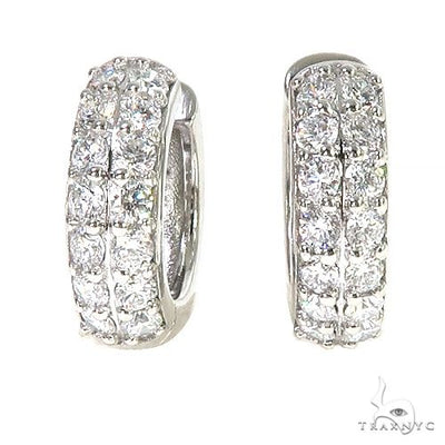 14K Gold Diamond Hoop Earrings