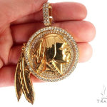 Native American Indian Head Diamond Pendant 64725 - Image 6