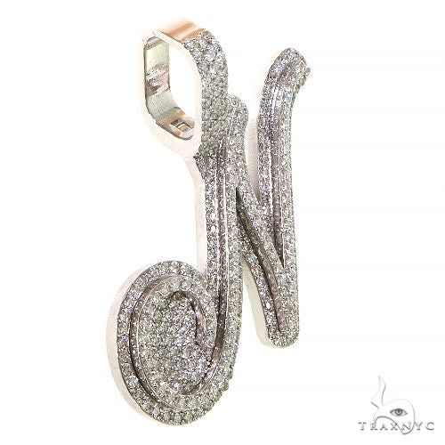 14K Gold Diamond Initial Pendant, photo 2 of 6