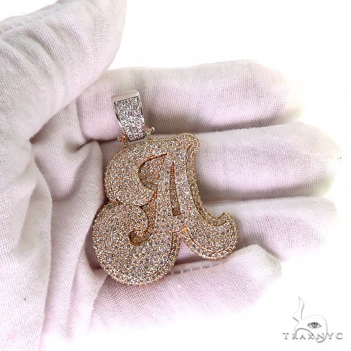 14K Gold Diamond Initial Pendant, photo 7 of 7
