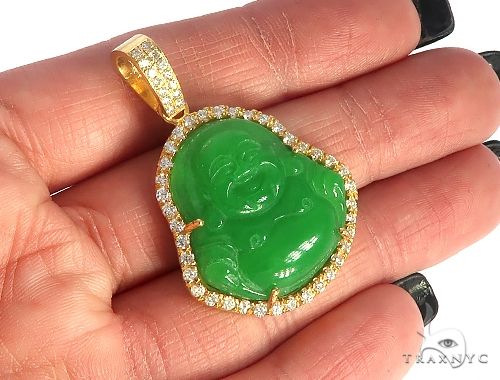 Diamond Jade Stone Buddha Pendant 65482 65483 - Image 5