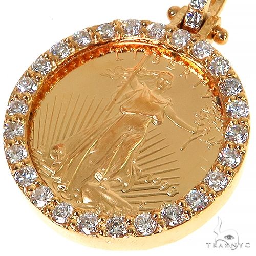 Buy Diamond Lady Liberty Coin Pendant 68171 – TraxNYC