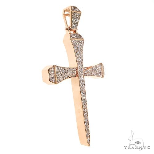 14K Gold Small Diamond Nail Cross (Lab), photo 2 of 7