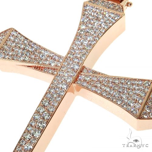 14K Gold Small Diamond Nail Cross (Lab), photo 3 of 7