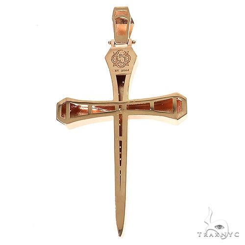 14K Gold Small Diamond Nail Cross (Lab), photo 4 of 7