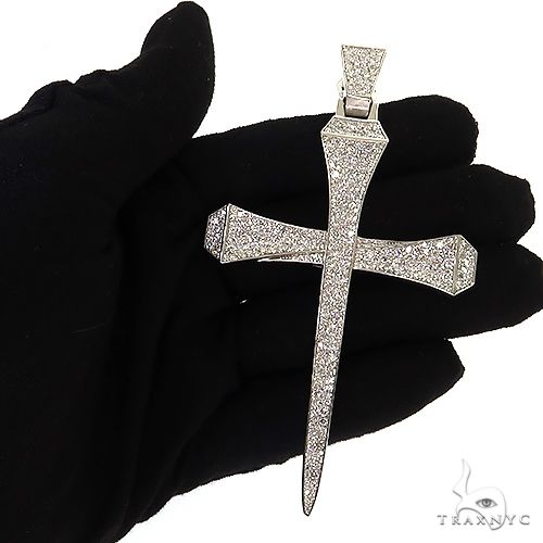14K Gold Medium Diamond Nail Cross (Lab), photo 7 of 7
