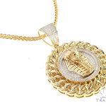 Diamond Pharaoh King Tut Pendant Franco Link Chain Set 65137 - Image 2