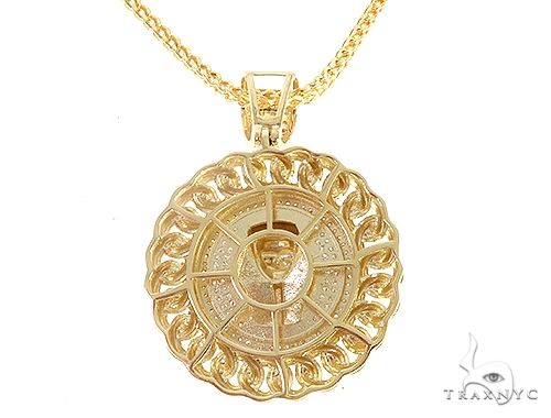 Diamond Pharaoh King Tut Pendant Franco Link Chain Set 65137 - Image 3