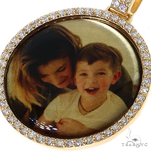 14K Gold Diamond Photo Pendant, photo 3 of 6