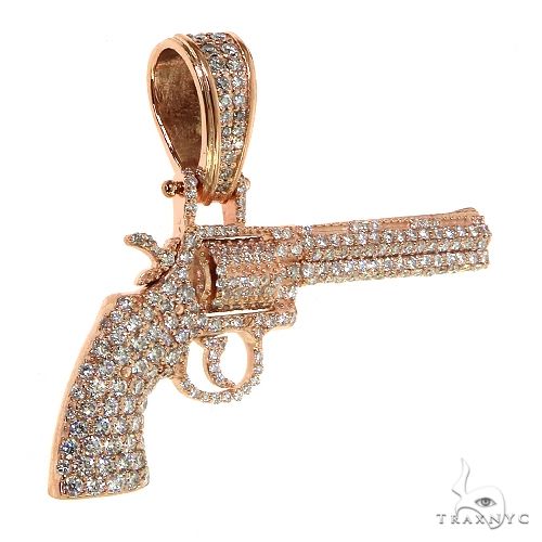 14K Gold Diamond Revolver Pendant, photo 2 of 6
