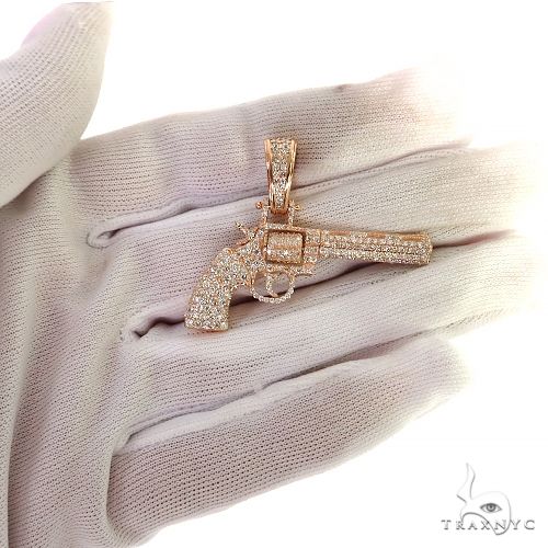 14K Gold Diamond Revolver Pendant, photo 6 of 6