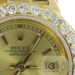 Diamond Rolex Datejust Lady Yellow Gold Watch 56565 - Image 5