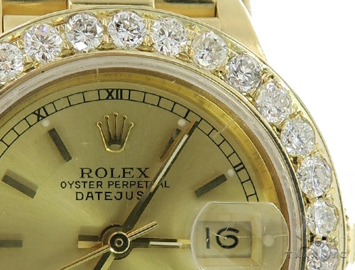 Diamond Rolex Datejust Lady Yellow Gold Watch 56565 - Image 5