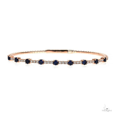 Diamond Sapphire Bangle Bracelet 70022 - Image 1