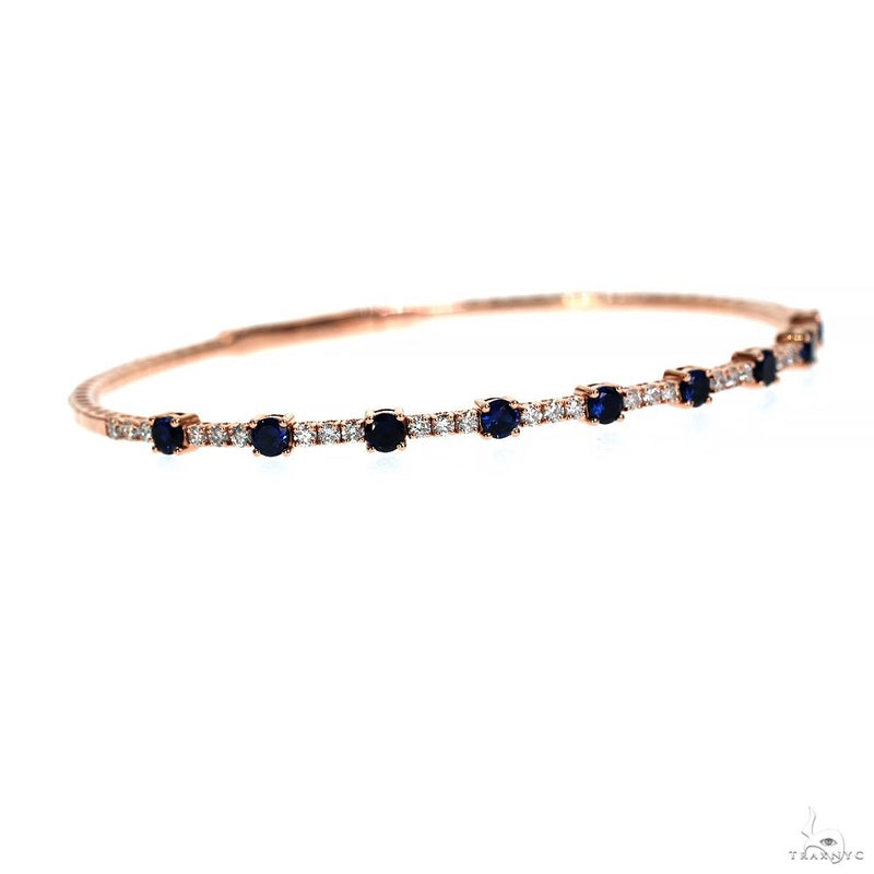 Diamond Sapphire Bangle Bracelet 70022 - Image 2