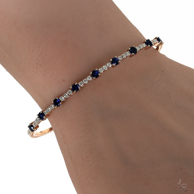 Diamond Sapphire Bangle Bracelet 70022 - Image 4