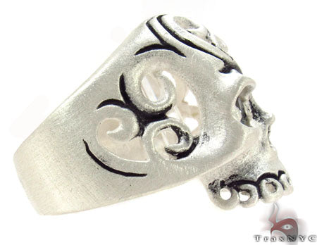 Mens Silver Skull Ring 31329 - Image 4