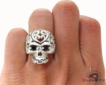Mens Silver Skull Ring 31329 - Image 7
