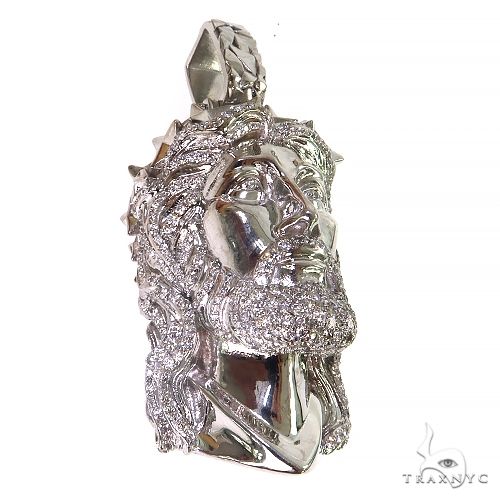 Diamond Spikes Crown Jesus Head Pendant 69149 | TraxNYC