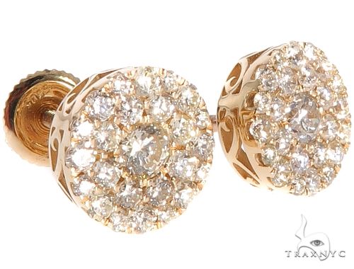 14K Gold Diamond Stud Earrings 64175 - Image 2