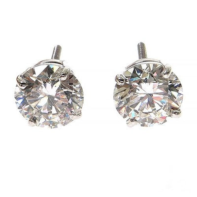 14K Gold 1.50ct each Diamond Stud Earrings (Lab)