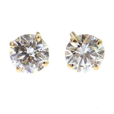 14K Gold 1.5 Ctw Round-Cut Lab-Grown Diamond Studs