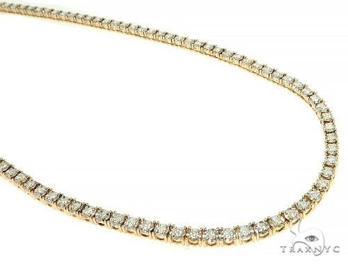 illusion set diamond tennis chain, 24 inch 3mm, close-up of stone line on white background