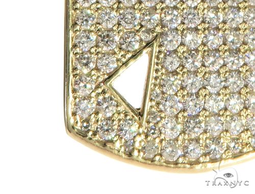 10K Gold Diamond Triangle Dog Tag Pendant, photo 5 of 12