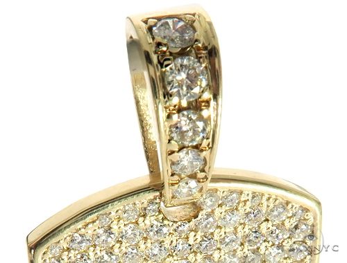 10K Gold Diamond Triangle Dog Tag Pendant, photo 7 of 12