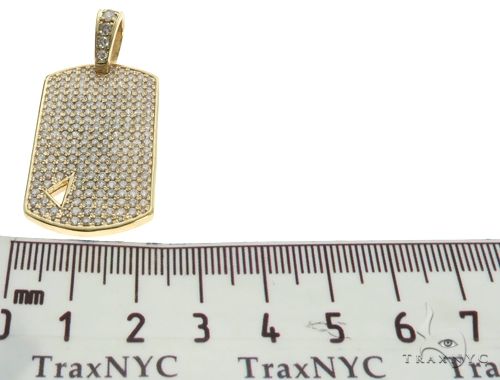 10K Gold Diamond Triangle Dog Tag Pendant, photo 12 of 12