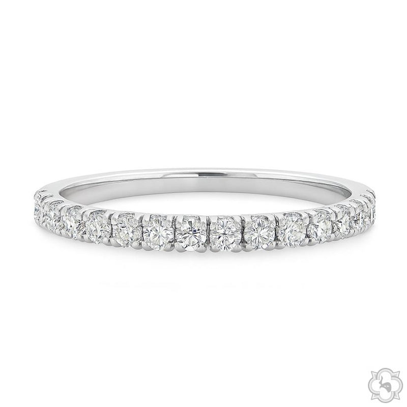1.6mm white gold diamond wedding band with small round-cut diamonds
