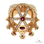 Diamond With Ruby Recreated  Tupac Crown Ring 69132 - Image 4