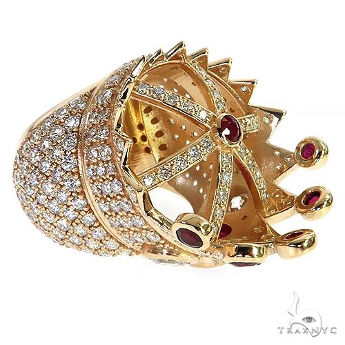 Diamond With Ruby Recreated Tupac Crown Ring 69132 | TraxNYC