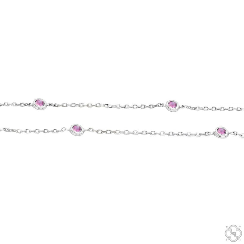Pink Sapphire Bezel Necklace 70422 - Image 3