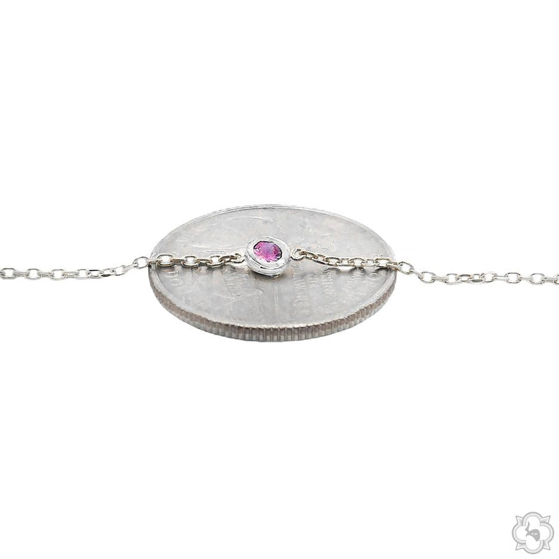 Pink Sapphire Bezel Necklace 70422 - Image 5