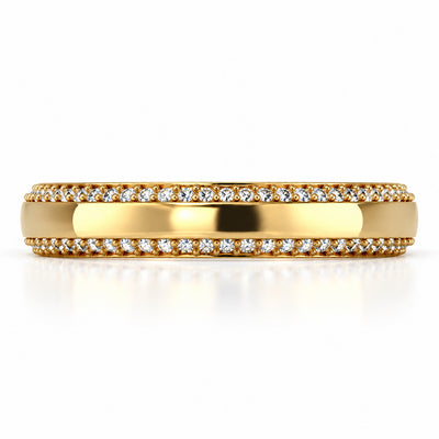 Diamond Border Wedding Band